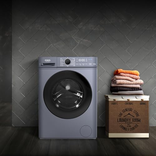 BLASTIVO™ | Lave-Linge Hublot 7kg — Classe A, Vapeur, Moteur BLDC, Gris