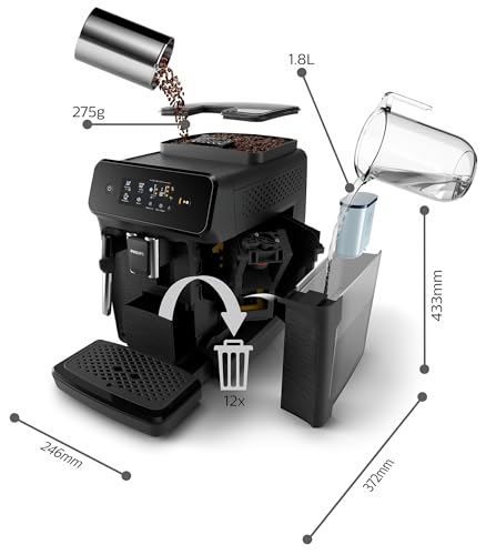 BLASTIVO™ | Expresso Broyeur Série 2200 — Machine à Café Automatique, Noir Mat