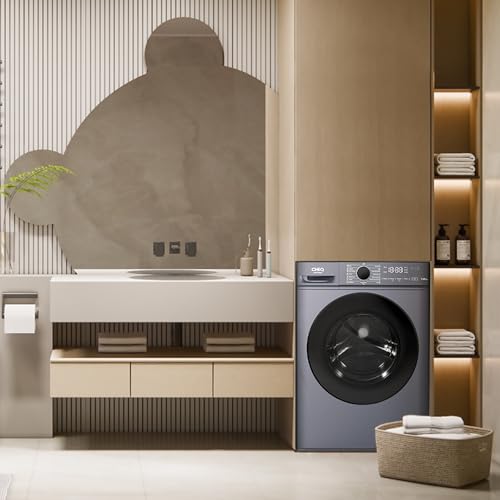 BLASTIVO™ | Lave-Linge Hublot 7kg — Classe A, Vapeur, Moteur BLDC, Gris