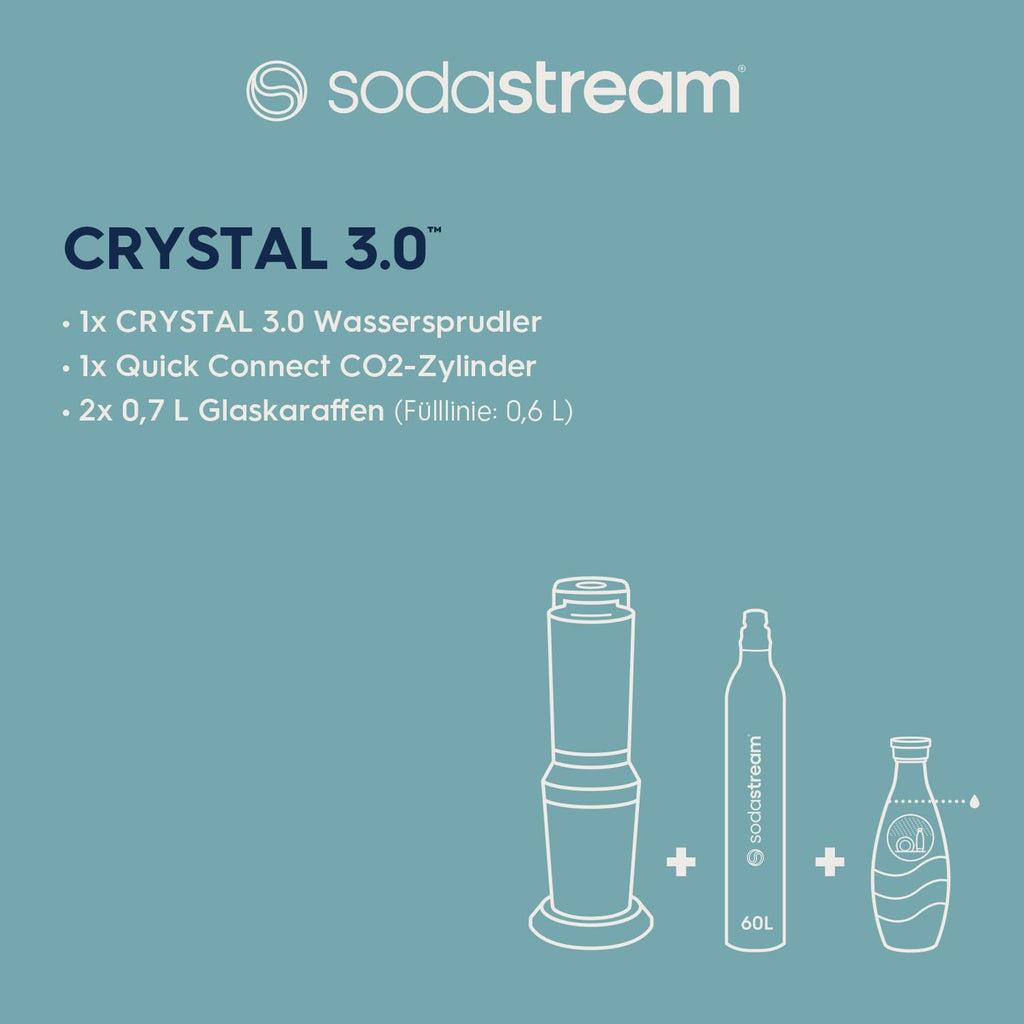 BLASTIVO™ | Crystal 3.0 — Machine à Gazéifier avec 2 Carafes en Verre, Titane
