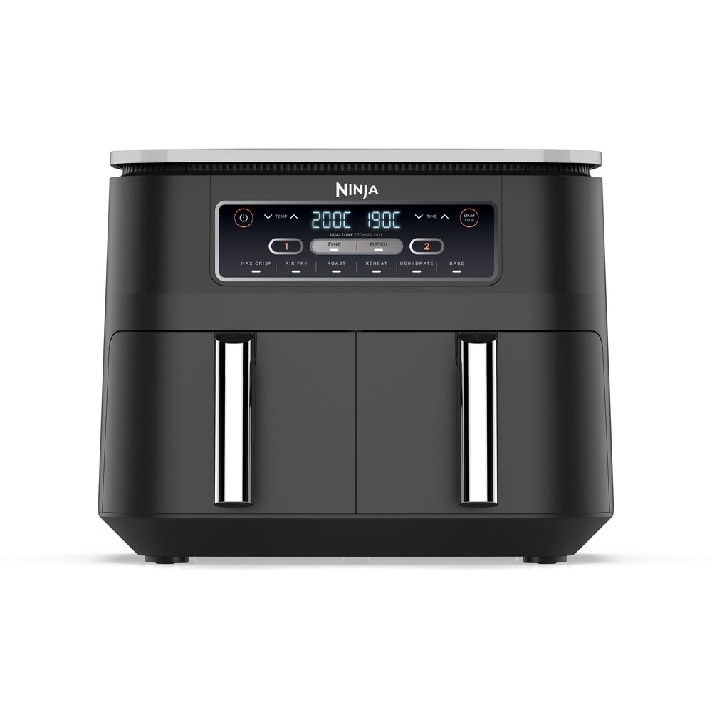 BLASTIVO™ | Air Fryer Dual Zone 7.6L 2400W — 2 Zones Indépendantes, Noir