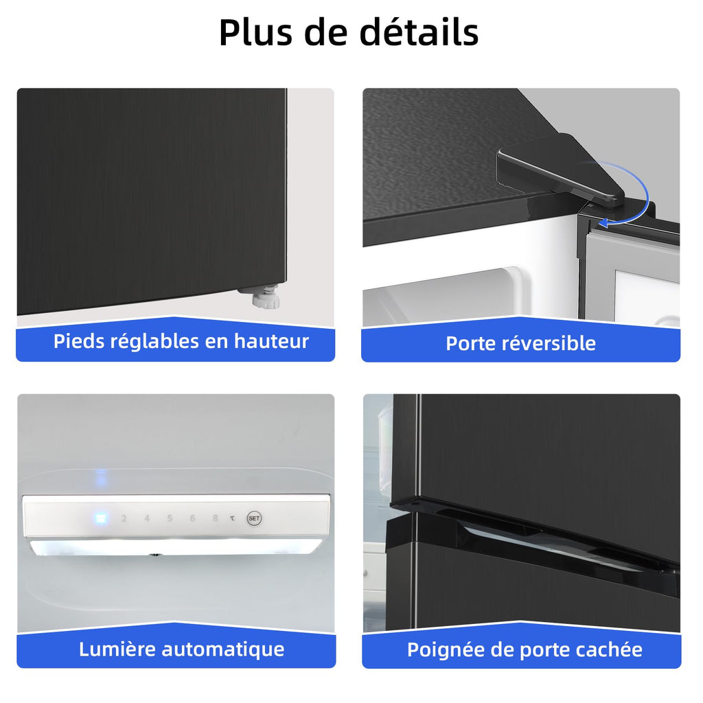 BLASTIVO™ | Réfrigérateur Congélateur Bas 262L — Low Frost, Inox, Garantie 12 ans