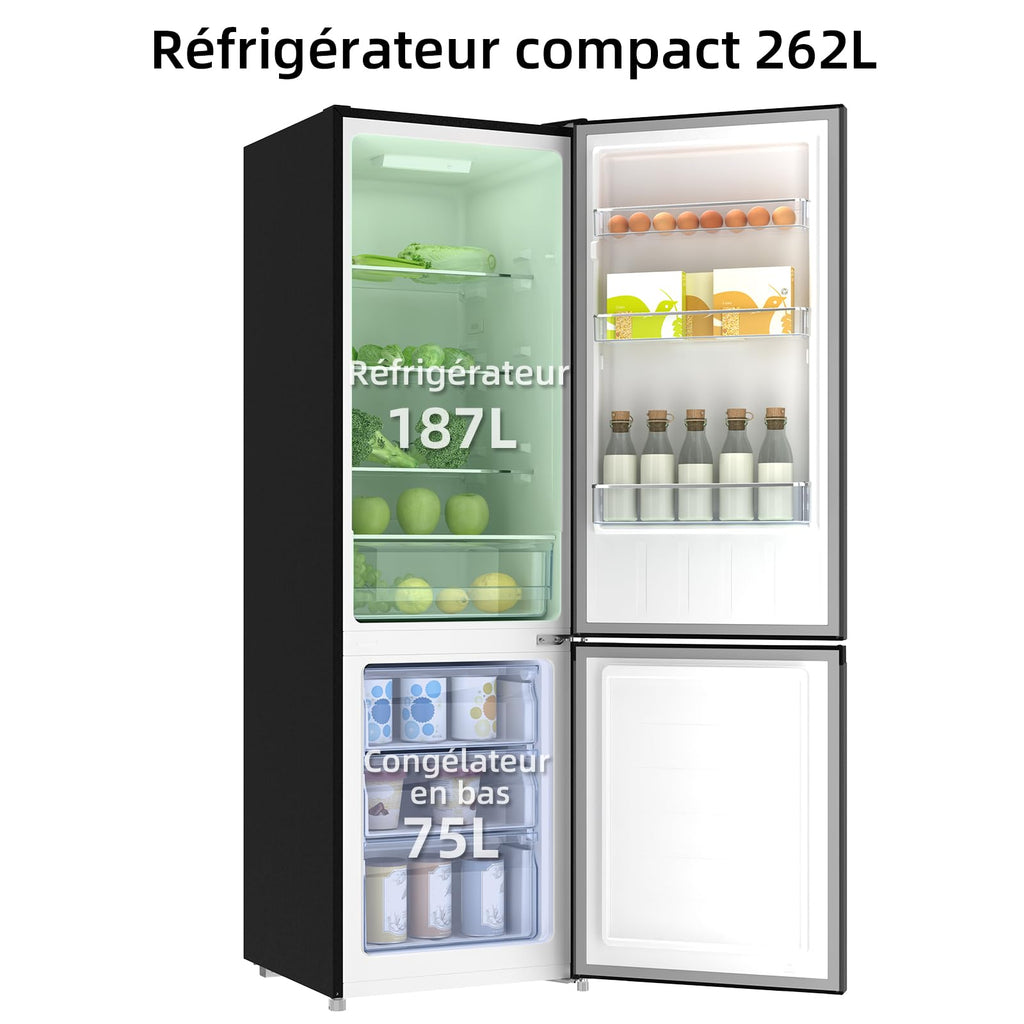 BLASTIVO™ | Réfrigérateur Congélateur Bas 262L — Low Frost, Inox, Garantie 12 ans