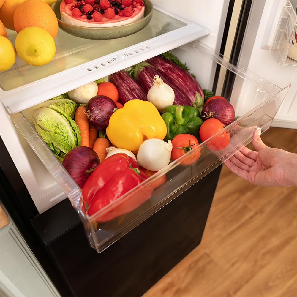 BLASTIVO™ | Réfrigérateur Combiné 250L — No Frost, Distributeur d'Eau, Cristal Noir