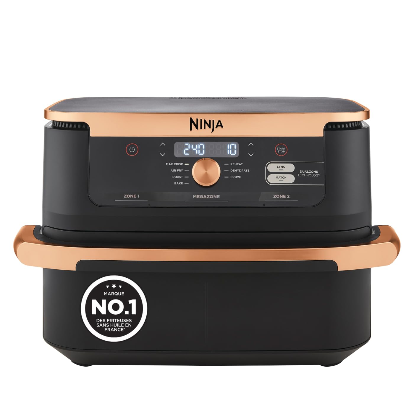 BLASTIVO™ | Air Fryer FlexDrawer 10.4L — Dual Zone & MegaZone, Cuivre/Noir
