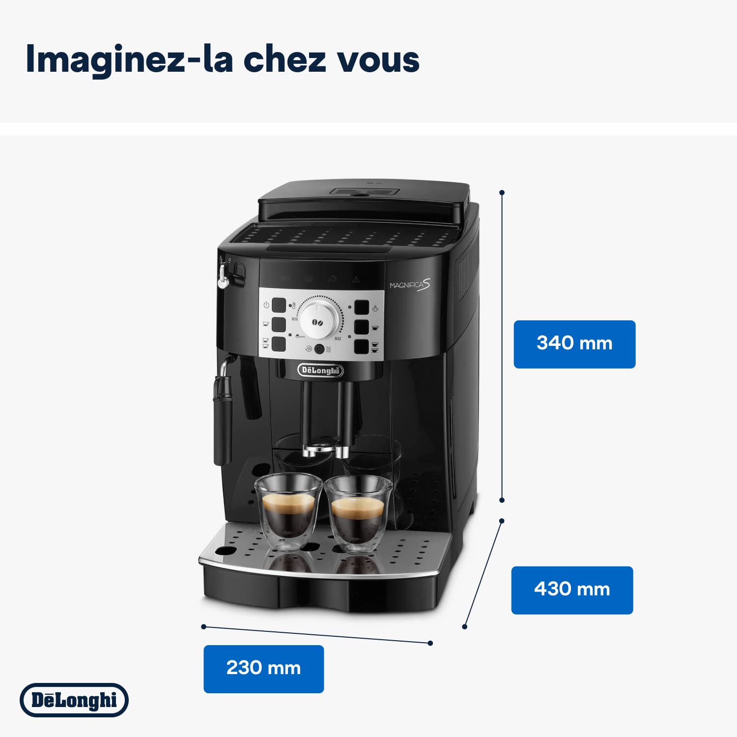 BLASTIVO™ | Magnifica S Perfetto — Machine à Café Automatique avec Mousseur à Lait, Noir