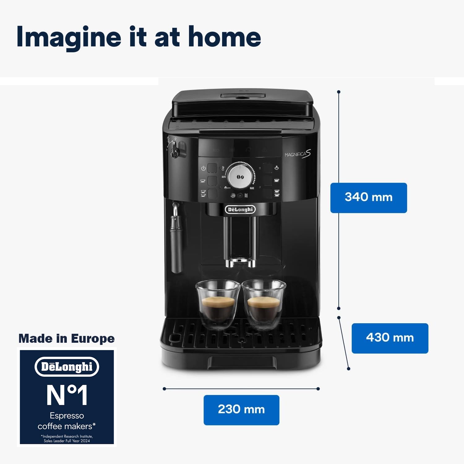 BLASTIVO™ | Magnifica S Perfetto — Machine à Café Automatique avec Mousseur à Lait, Noir