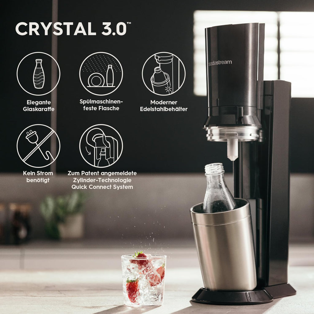 BLASTIVO™ | Crystal 3.0 — Machine à Gazéifier avec 2 Carafes en Verre, Titane