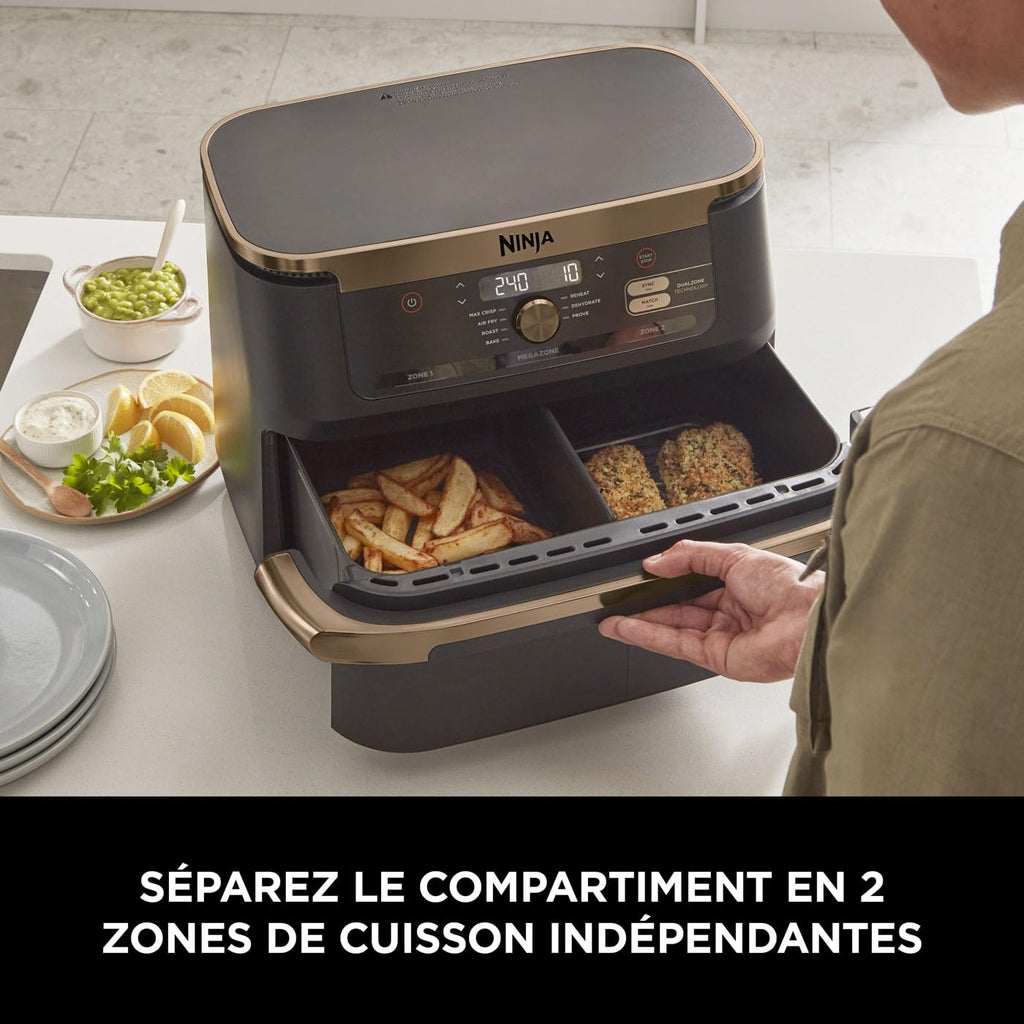 BLASTIVO™ | Air Fryer FlexDrawer 10.4L — Dual Zone & MegaZone, Cuivre/Noir
