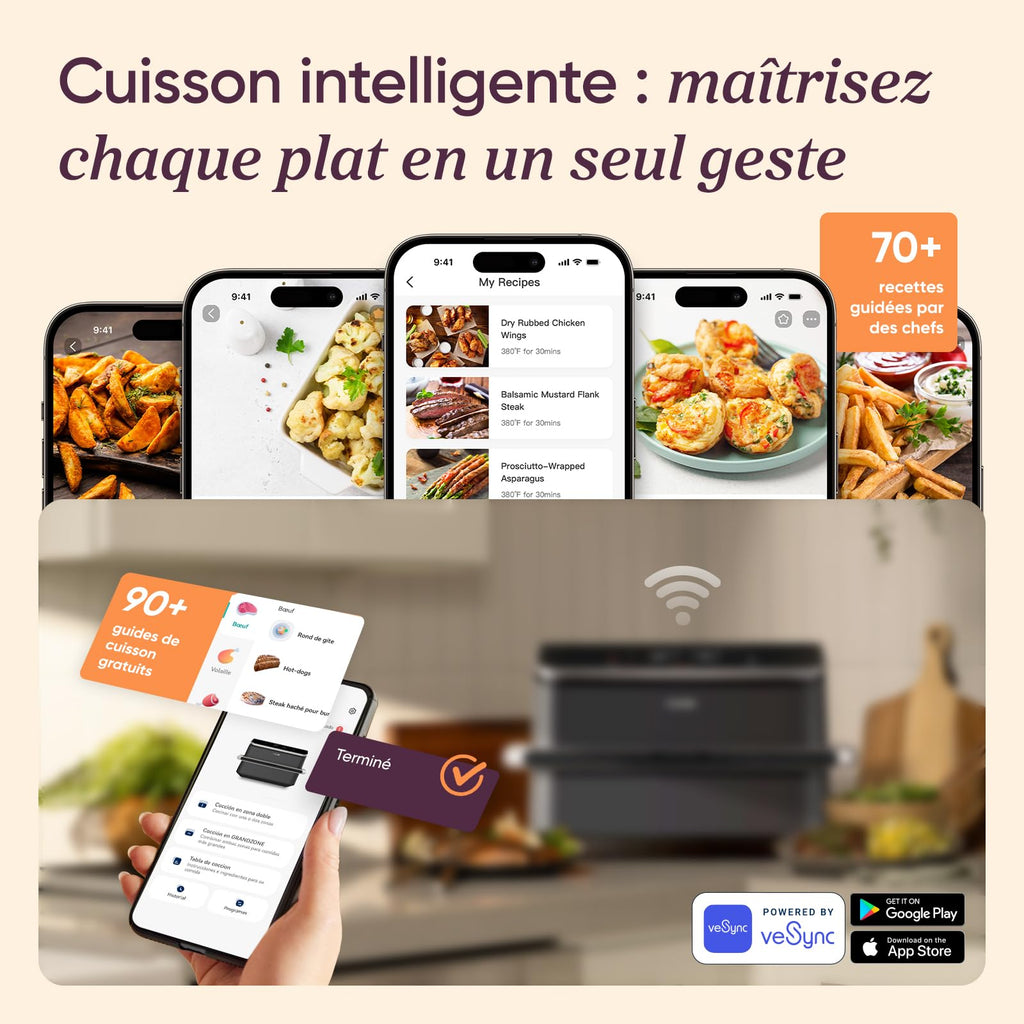 BLASTIVO™ | Air Fryer TwinFry 10L — Dual Zone, Double Résistance, NoirRévolutionnez vot