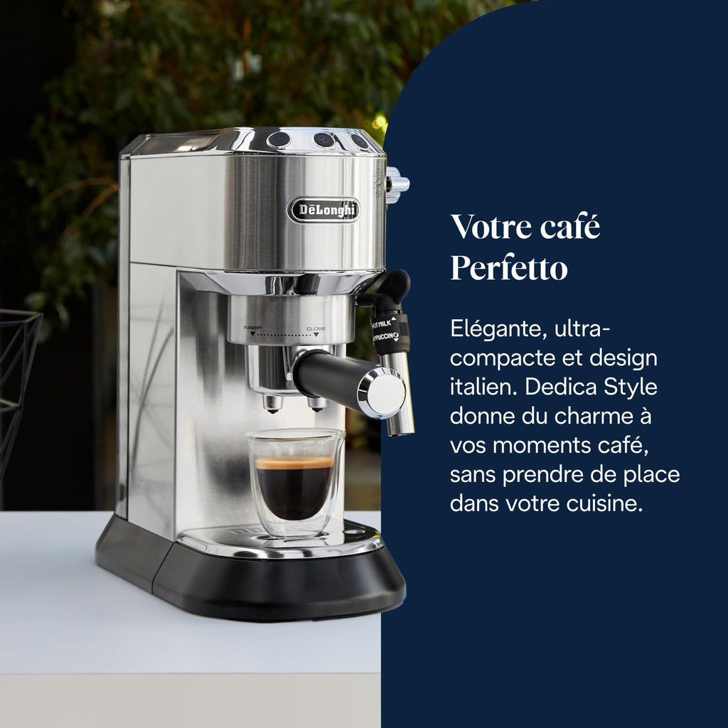 BLASTIVO™ | Dedica Style EC685.M — Machine à Expresso Compacte 15cm, Métal