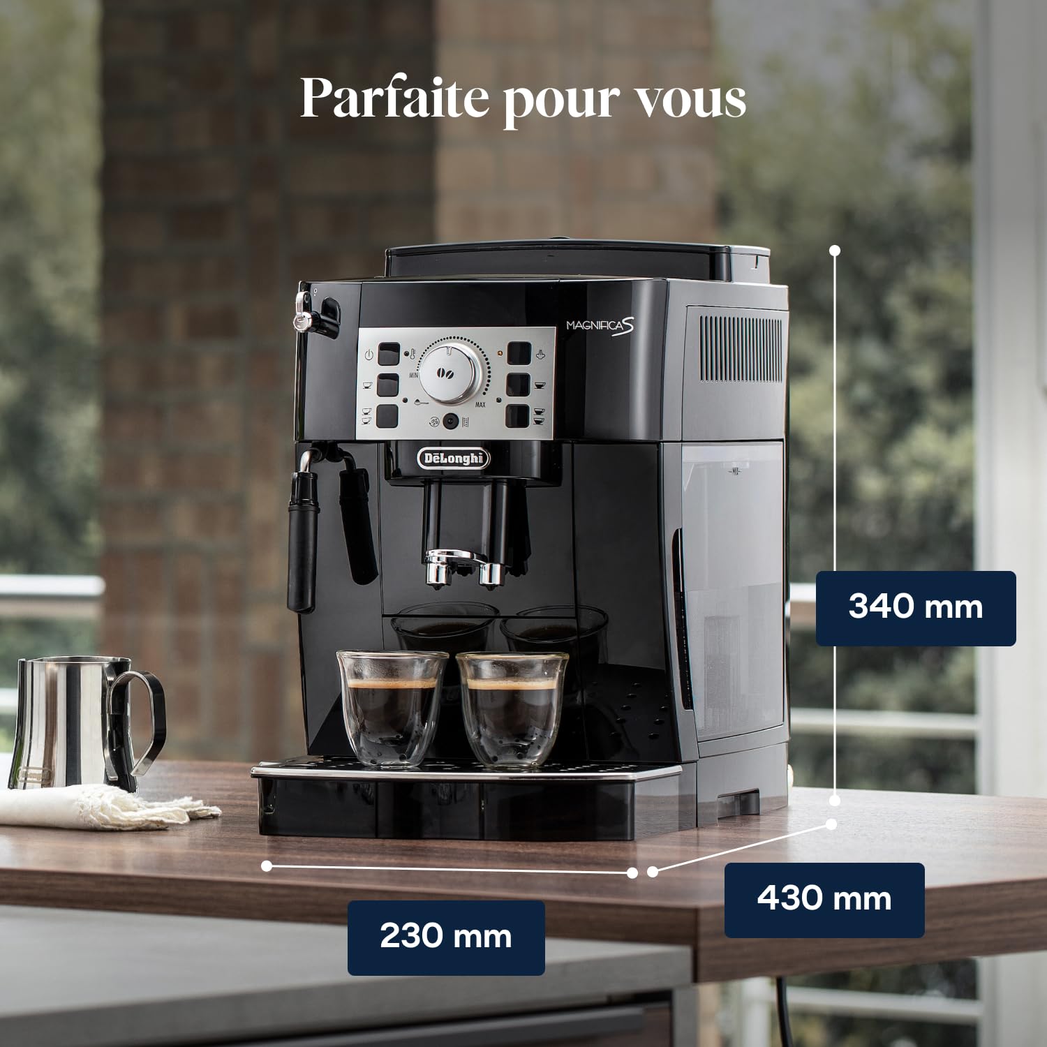 BLASTIVO™ | Magnifica S Perfetto — Machine à Café Automatique avec Mousseur à Lait, Noir