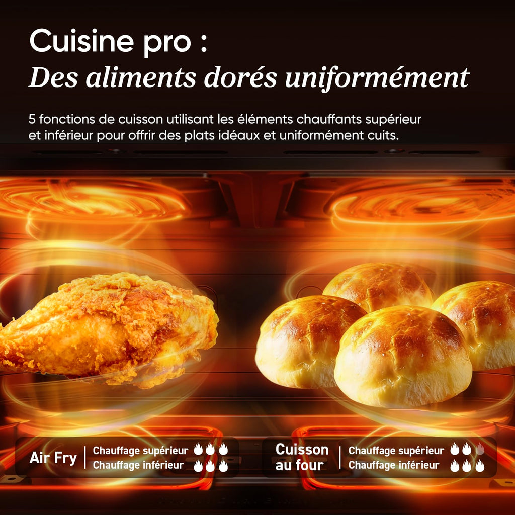 BLASTIVO™ | Air Fryer TwinFry 10L — Dual Zone, Double Résistance, NoirRévolutionnez vot