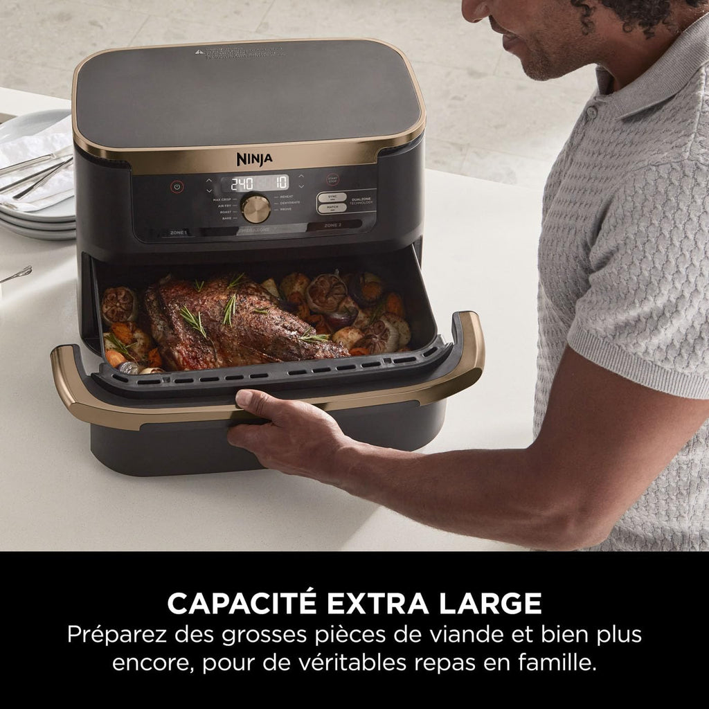 BLASTIVO™ | Air Fryer FlexDrawer 10.4L — Dual Zone & MegaZone, Cuivre/Noir