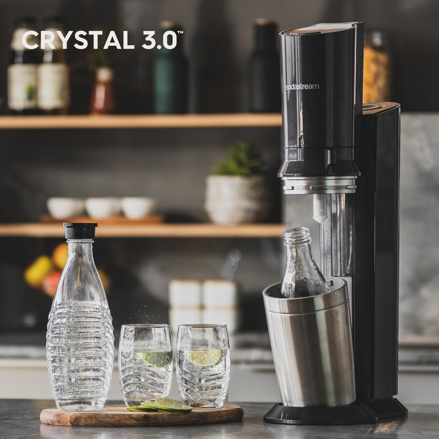 BLASTIVO™ | Crystal 3.0 — Machine à Gazéifier avec 2 Carafes en Verre, Titane