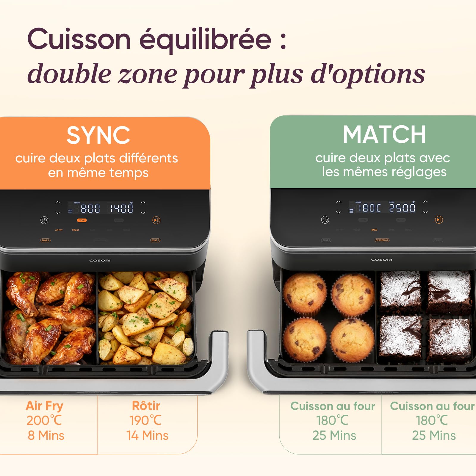 BLASTIVO™ | Air Fryer TwinFry 10L — Dual Zone, Double Résistance, NoirRévolutionnez vot