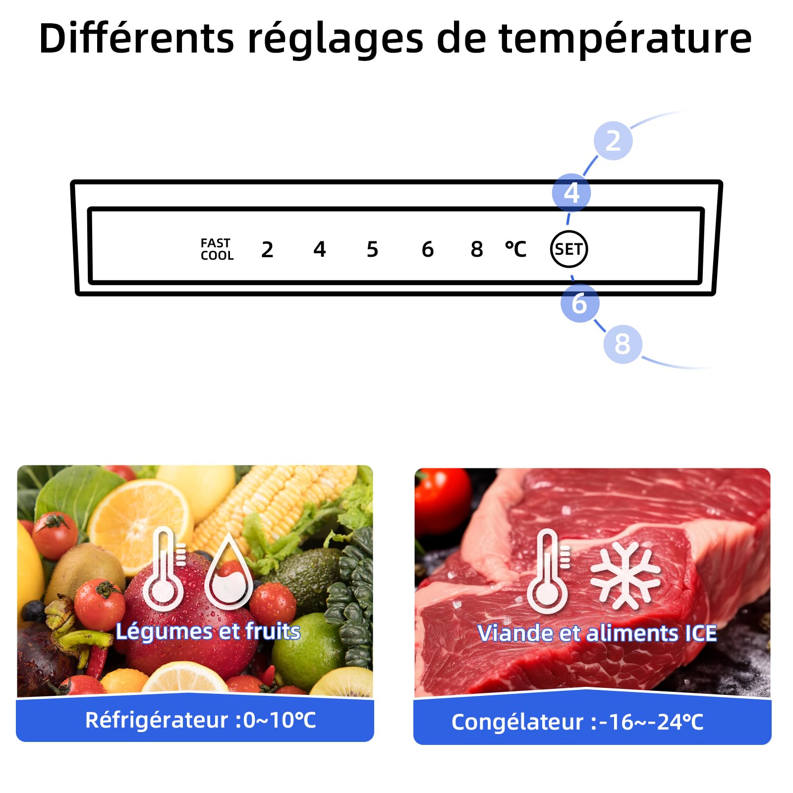 BLASTIVO™ | Réfrigérateur Congélateur Bas 262L — Low Frost, Inox, Garantie 12 ans