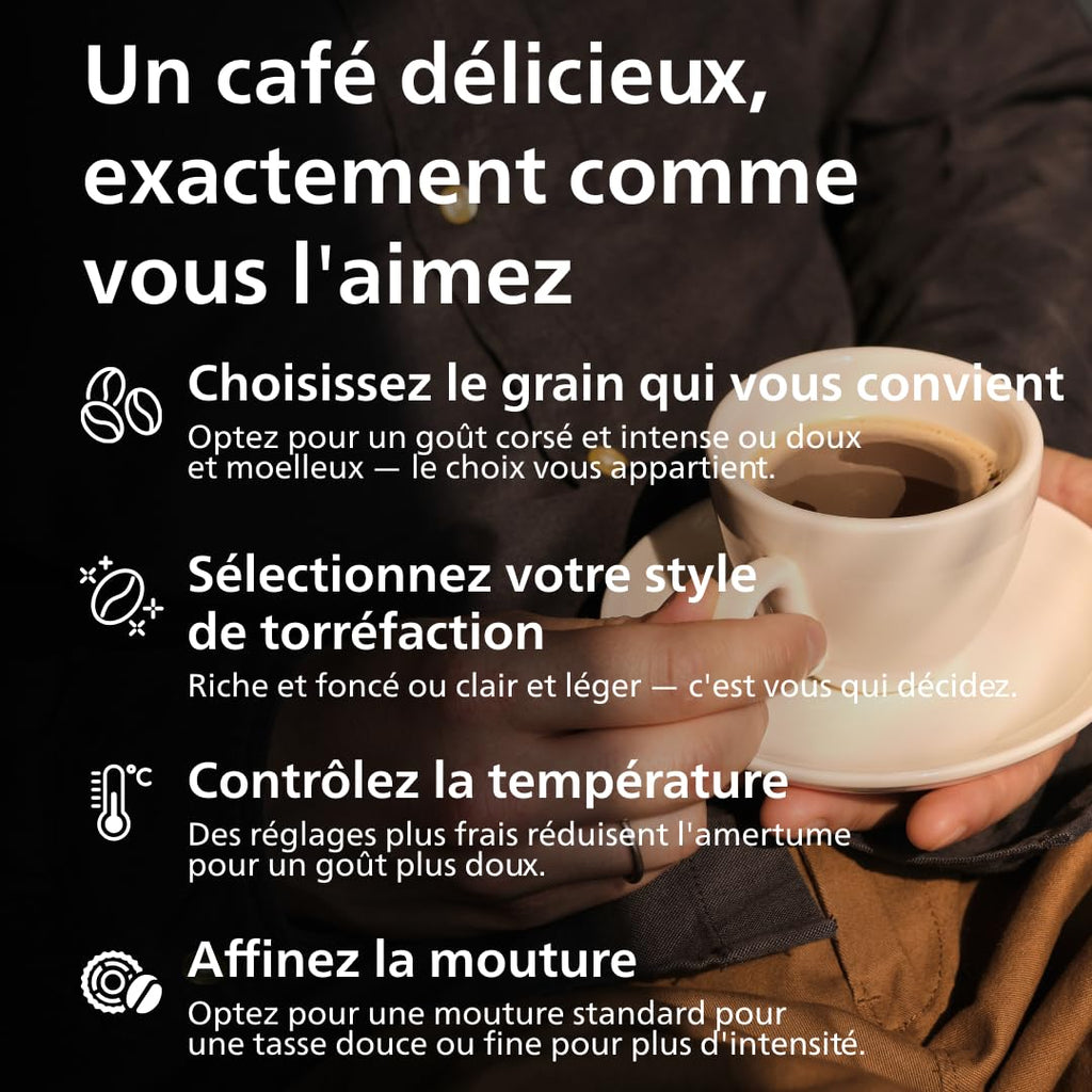 BLASTIVO™ | Expresso Broyeur Série 2200 — Machine à Café Automatique, Noir Mat