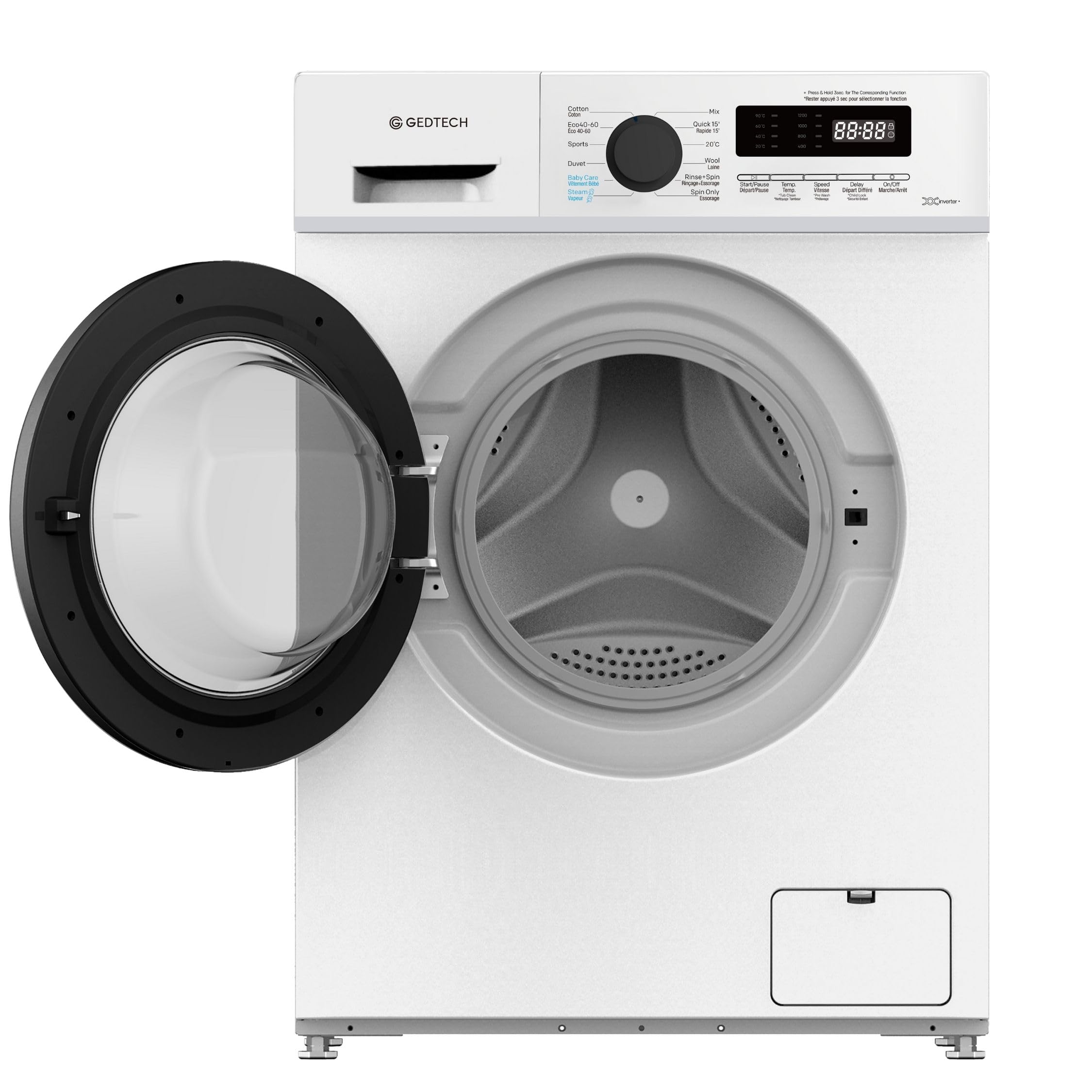 BLASTIVO™ | Lave-Linge Frontal 7kg — 1200 tr/mn, 16 Programmes, Blanc