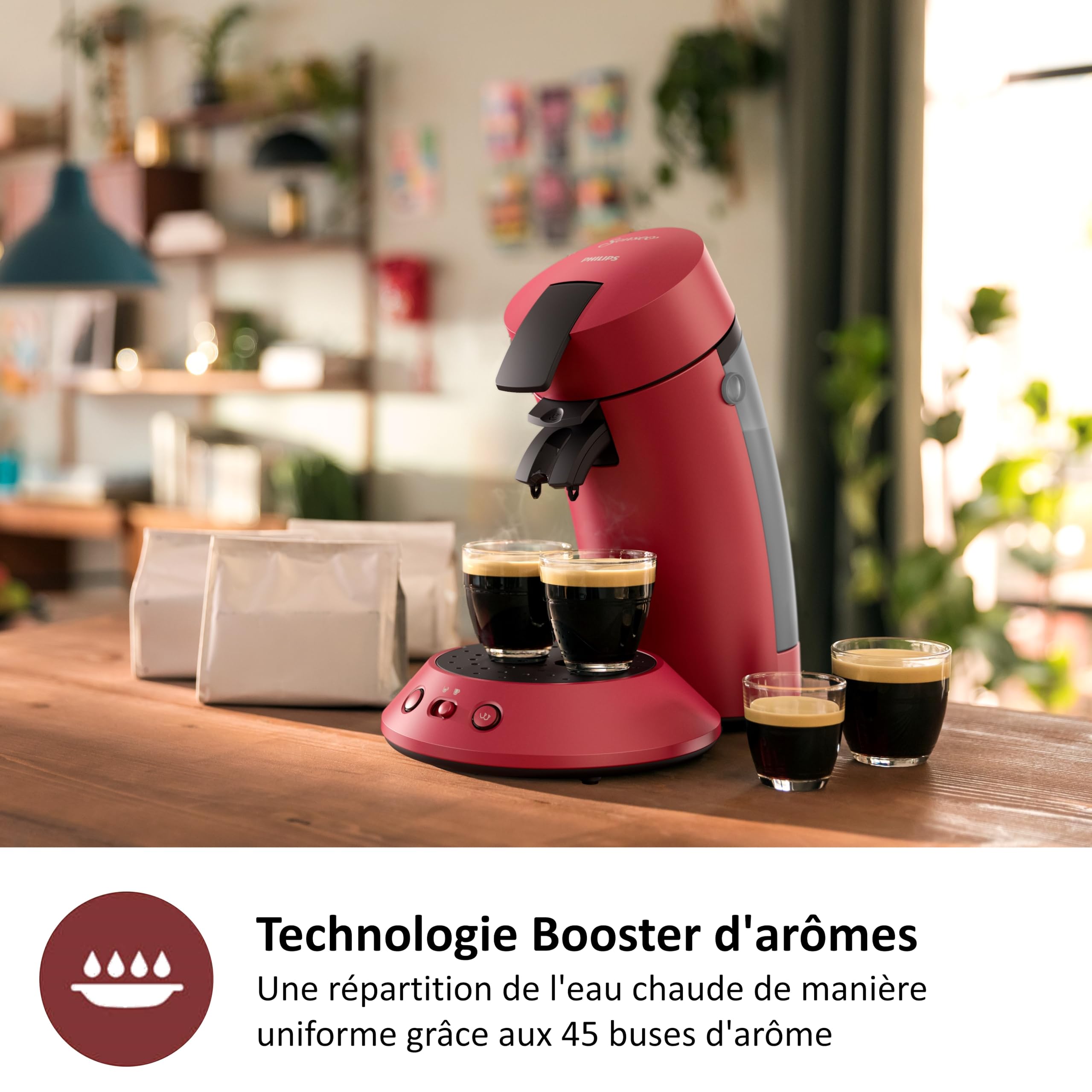 BLASTIVO™ | Senseo Original Plus — Machine à Dosettes Écoresponsable, Rouge