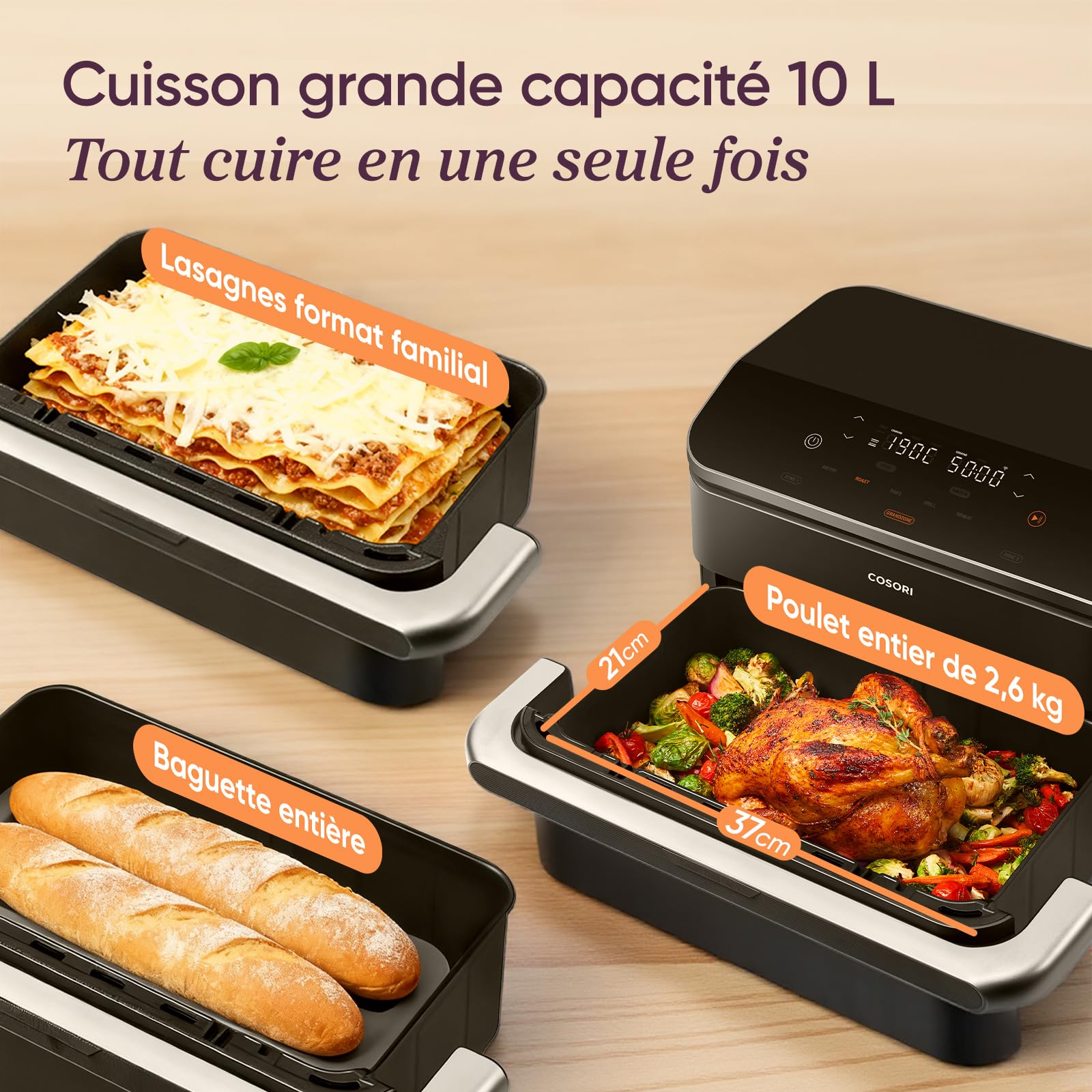 BLASTIVO™ | Air Fryer TwinFry 10L — Dual Zone, Double Résistance, NoirRévolutionnez vot